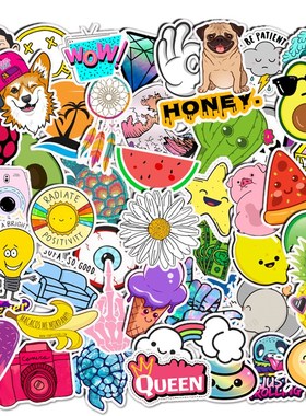 50PCS Cartoon Cute Vsco Girl Stickers Things Vinyl Waterproo