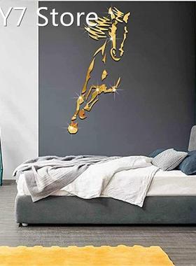 Galloping Horse Mirror Wall Sticker Modern Creative Design W