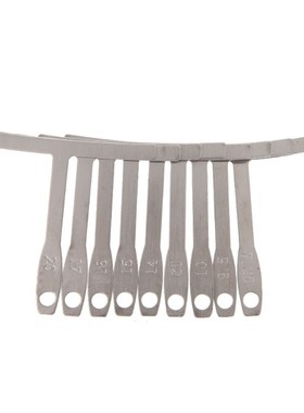 9pcs/set Understring Radius Gauge Metal for Guitar and Bass