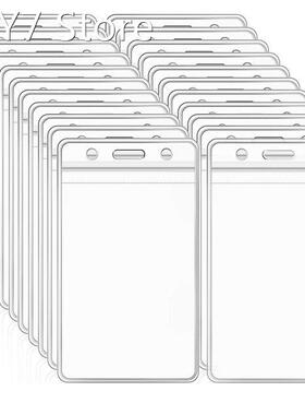 50Pcs ID Card Name Badge Holder Clear Plastic Name Badge ID