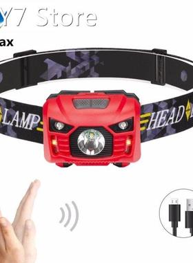 White+Red LED Rechargeable Running Headlamp 3000Lm Body Moti