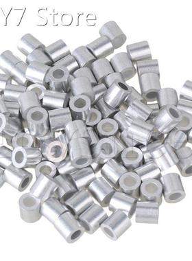 100pcs 3mm Thickness Wire Rope Round Aluminum Sleeve Clip Fe