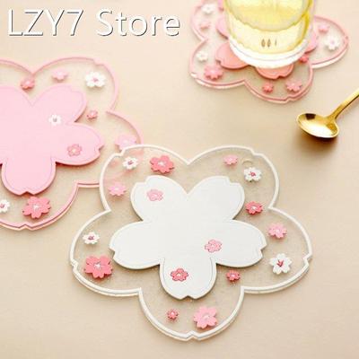 Silicone Cherry Blossom Heat Table Mat Tea Coffee Drink Cup