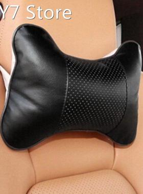 Universal Solid Bone Shape Headrest Pillow Breathable PU Lea