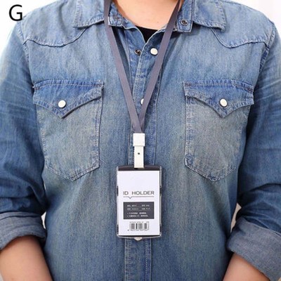 Credit ID Card Badge Tag Holder Hard Plastic Pocket Pass Cas