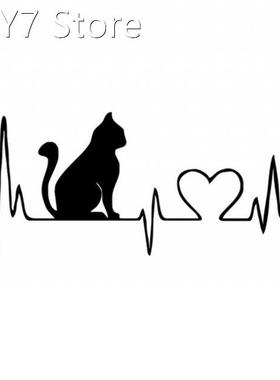 Trendy Design Pet Cat Heartbeat Lifeline PET Decal Unique Ca