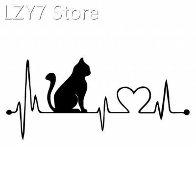 Trendy Design Pet Cat Heartbeat Lifeline PET Decal Unique Ca