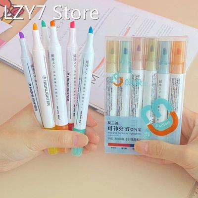 Pack of 6 Colors Portable Highlighters Markers Pen Premium R