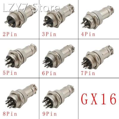 1Pair GX16 Aviation Circular Socket Plug Connector 2/3/4/5/6