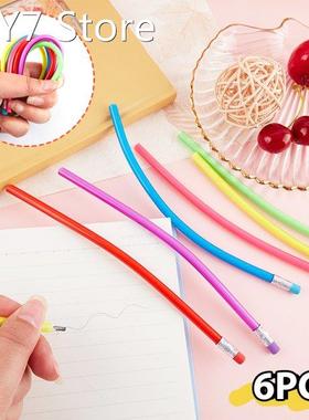6pcs Colorful Magic Bendy Flexible Soft Pencil With Eraser S