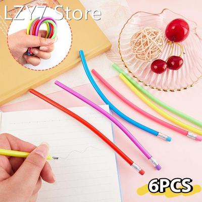 6pcs Colorful Magic Bendy Flexible Soft Pencil With Eraser S