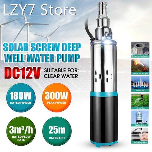 180W 12V/24V High Lift 25m Deep Well Pump Submersible DC Pum