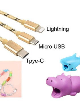 Lovely Cartoon Cable Protector For IPhone Android USB Chargi