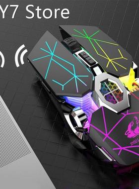 Mute 6 Keys 7 Colors Backlit 2.4GHz Wireless PC Gift Gaming