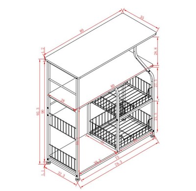 Louis Fashion Kitchen Islands Trolleys Floor Multi-layer Mic