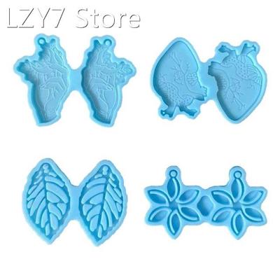 Leaf Flower Heart Shape Earrings Epoxy Resin Mold Necklace K