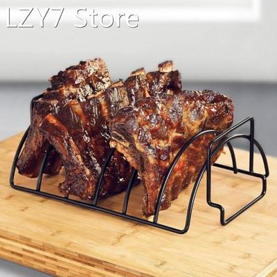 Grill Stand Non-Stick Roasting BBQ Rib Rack Kitchen Accessor
