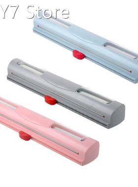 Food Plastic Wrap Dispenser Cling Film Storage Cutting Box M