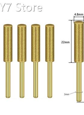 5Pcs Diamond Coated Cylindrical Burr 4/4.8/5.5mm Chainsaw Sh