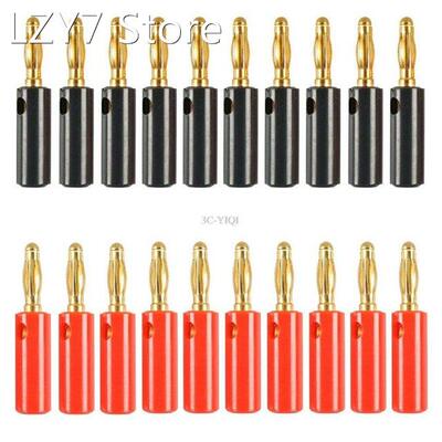 20Pcs 4Mm Zwart Rood Speaker Banaan Connector Vergulde Audio