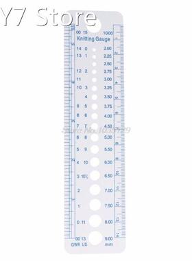 1PC Kintting Gauge Ruler Measuring Tool Plastic Blue Line So