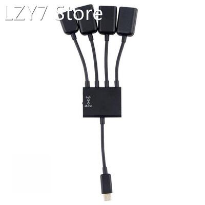 Useful Hot 4 Port Micro B OTG Hub Cable Connector Spliter fo