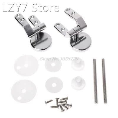 Alloy Replacement Toilet Seat Hinges Mountings Set Chrome wi