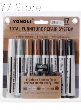 17Pcs Furniture Touch Up Kit Markers & Filler Sticks Woo