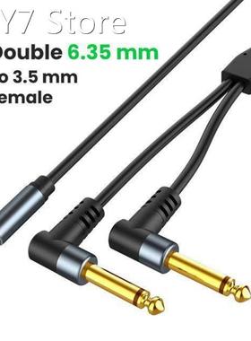 Dual 6.35Mm To 3.5Mm Adapter Audio Cable 6.5Mm 3.5 Jack Spli