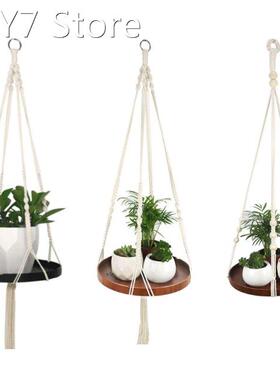 Macrame Plant Hanger Indoor Hanging Planter Shelf Rack Decor