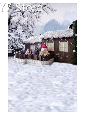K4848 Christmas Backdrops Winter Snowman Snow Wood Photograp