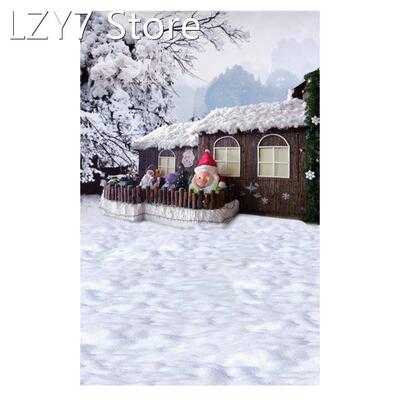 K4848 Christmas Backdrops Winter Snowman Snow Wood Photograp