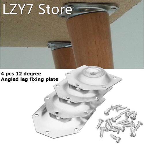 4Pcs Slope Table Feet Fixing Plate 6 Angled Sofa Legs Mounti