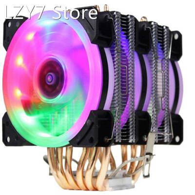 6 Heatpipes Cpu Cooler Fan With Rgb Dual-Tower Radiator 9Cm