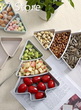 Christmas Plastic Serving Tray With 3 Compartments Christmas