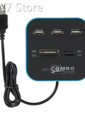 USB Hub 2.0 3 Ports TF Micro SD Card Reader Slot USB Combo M