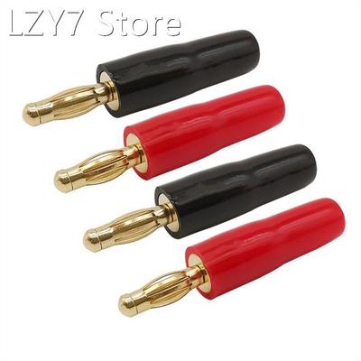 2/4Pcs Gold-Plated Copper 4mm Banana Plug Audio Cable Speake