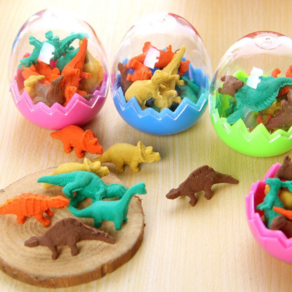 8pcs/pack erasers students stationary gifts novelty dinosaur