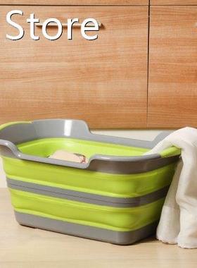 Folding laundry basket Storage clothes PP+TPR 60x40x27.5(7)C