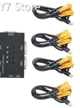 KVM Switch,USB VGA KVM Switch for 4PC Sharing One Video Moni