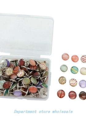 120Pcs Pattern Metal Epoxy Pushpins Office Supplies Diy Phot