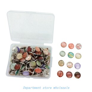 120Pcs Pattern Metal Epoxy Pushpins Office Supplies Diy Phot