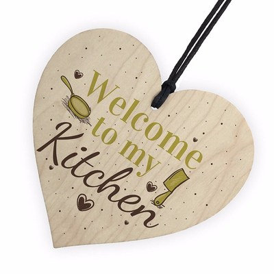 1PC Welcome To My Kitchen Plaque House Door Wall Sign Mum Da