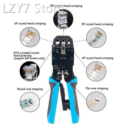 RJ45 Network Crimper 10P 8P 6P 4P Crimping Tools Stripper fo