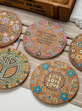 K 4X Color Round Cork Coaster Coffee Drink Tea  Mat Placemat