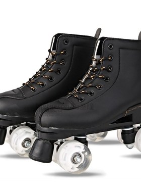 JK   Artificial Leather Roller Skates Double Line Skates Two