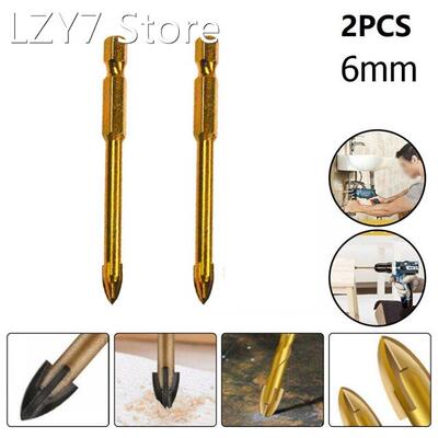 2pcs 6mm Glass Drill Bit Set Titanium Ceramic Tile Marble Gl
