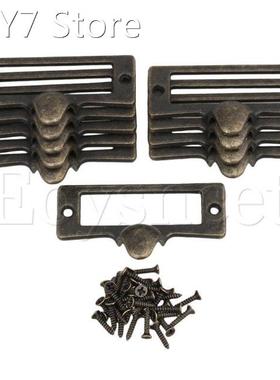 2pcs Antique Bronze Cabinet Drawer Case Box Label Pull Handl