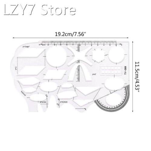 1 Pc Clear Geometry Ruler Architectural Templates Drawing Te