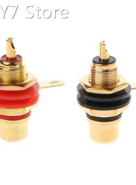 1 Pair RCA Female Socket Connector Chassis Panel Mount Adapt